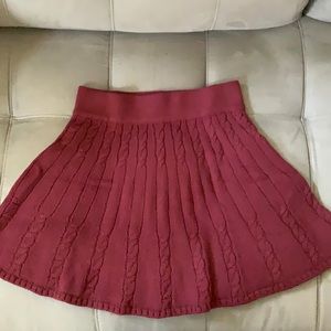 Burgundy Knit High Waist Skirt